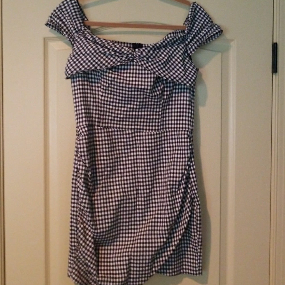 Zara Gingham Bardot Dress
